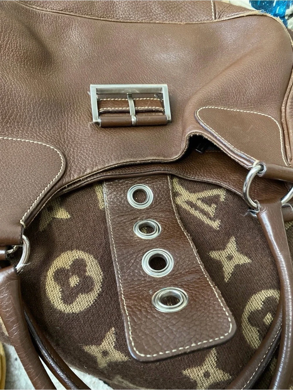 Prada Vitello Daino Buckle shoulder bag